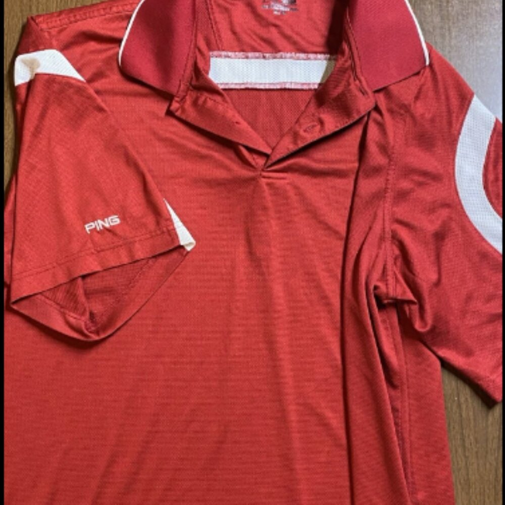 Red & White Ping Performance Stretch Golf Polo - XL